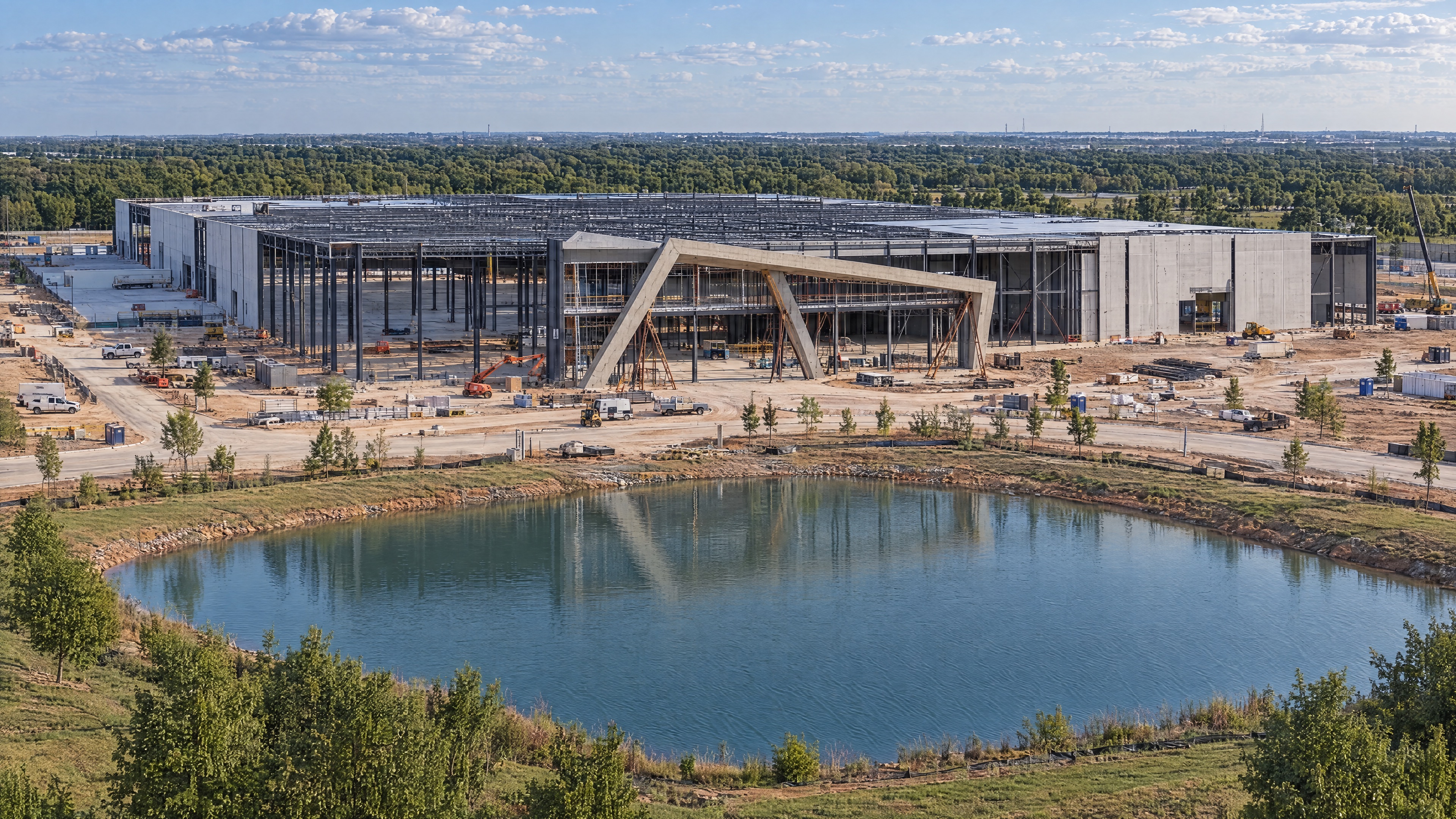 Construction progress at the same North Texas commercial site